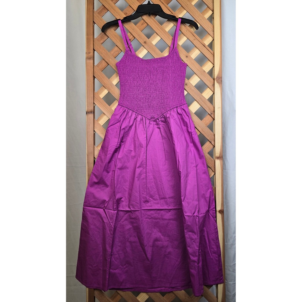 Steve Madden Codie Dress Womens XS Radiant Orchid Smocked Midi - New